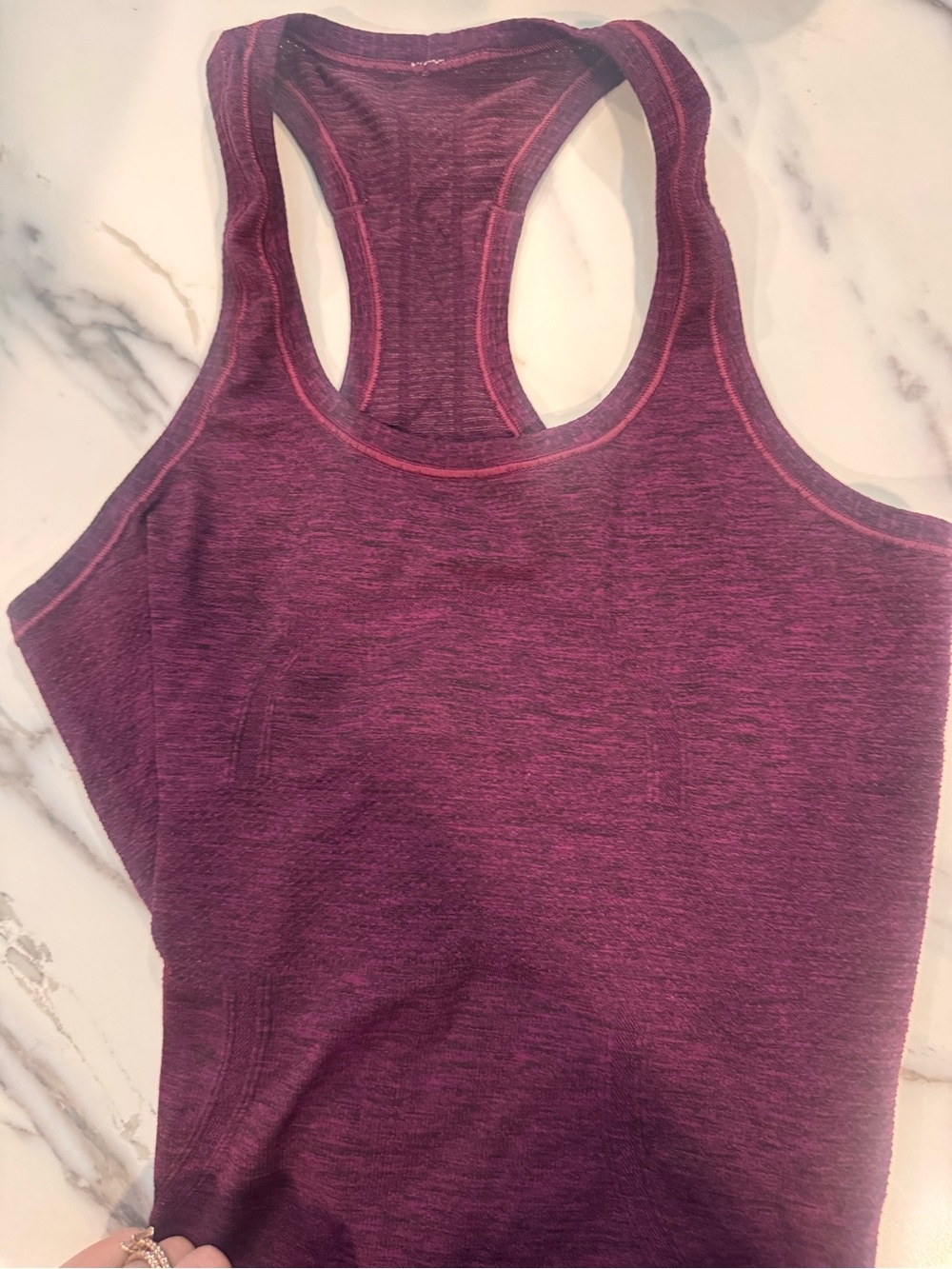 2 lululemon athletica Women's Heather Racerback Tanks - one plum and one grey